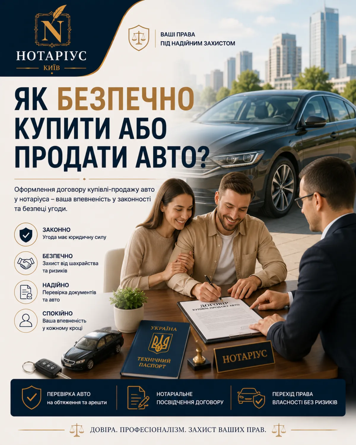 Оформлення договору купівлі-продажу авто у приватного нотаріуса Київ