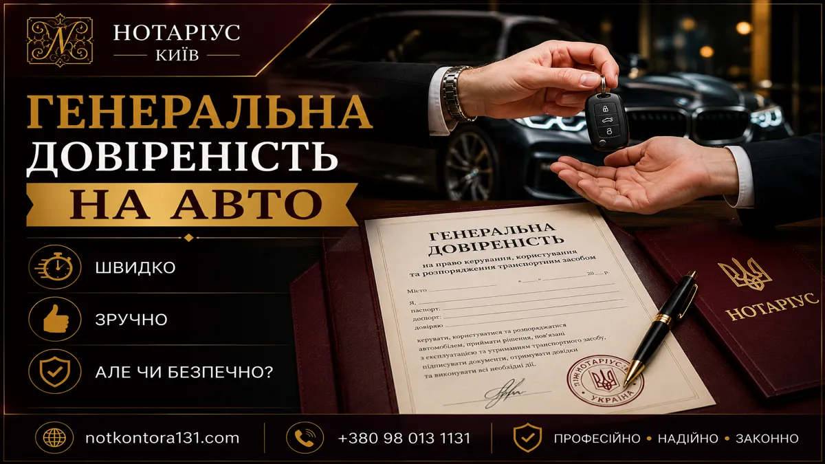 Генеральна довіреність із правом продажу — прев'ю статті на сайті нотаріуса в Києві