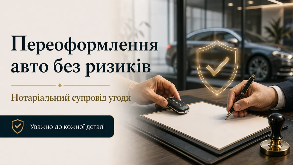 Підписання договору купівлі-продажу авто у нотаріуса Київ — Печерськ