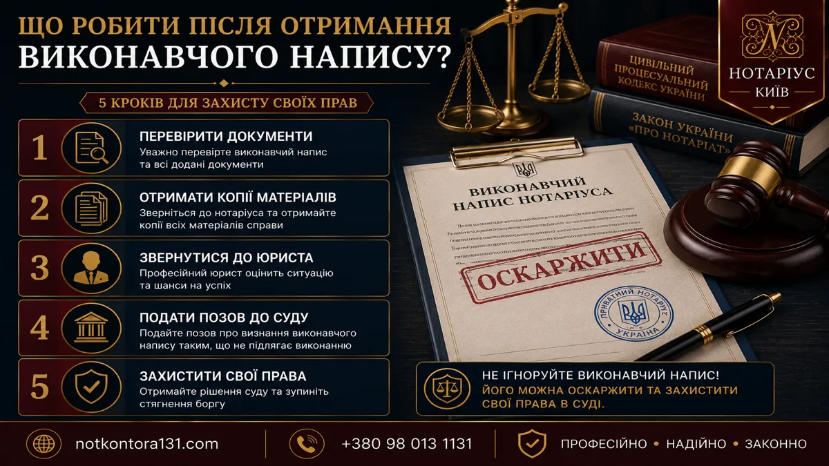 Судовий порядок оскарження виконавчого напису нотаріуса — документи та етапи