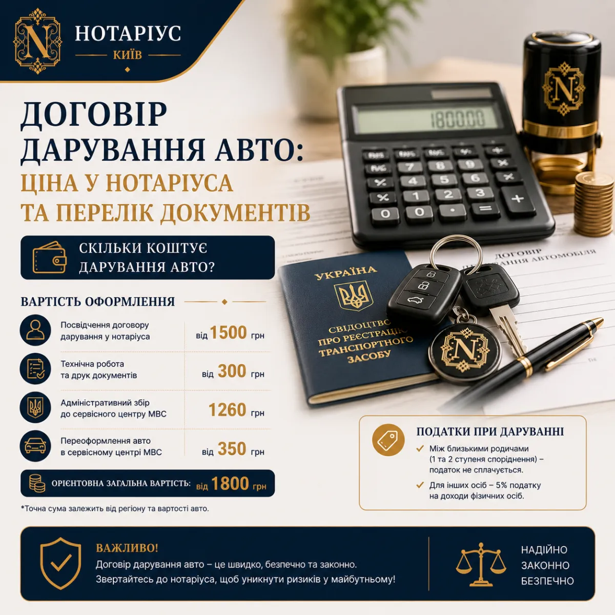 Документи для оформлення договору дарування автомобіля