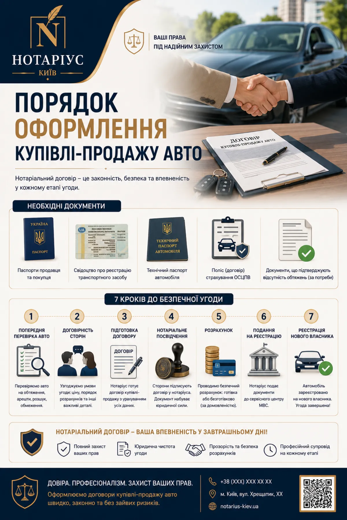 Підписання договору купівлі-продажу авто у нотаріуса