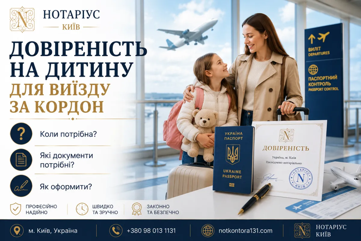 обкладинка статті: Дозвіл (довіреність) на виїзд дитини за кордон: правила та ціна в Києві