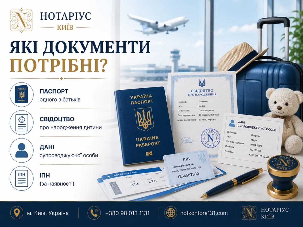 Оформлення нотаріальної згоди на виїзд дитини за кордон у Києві
