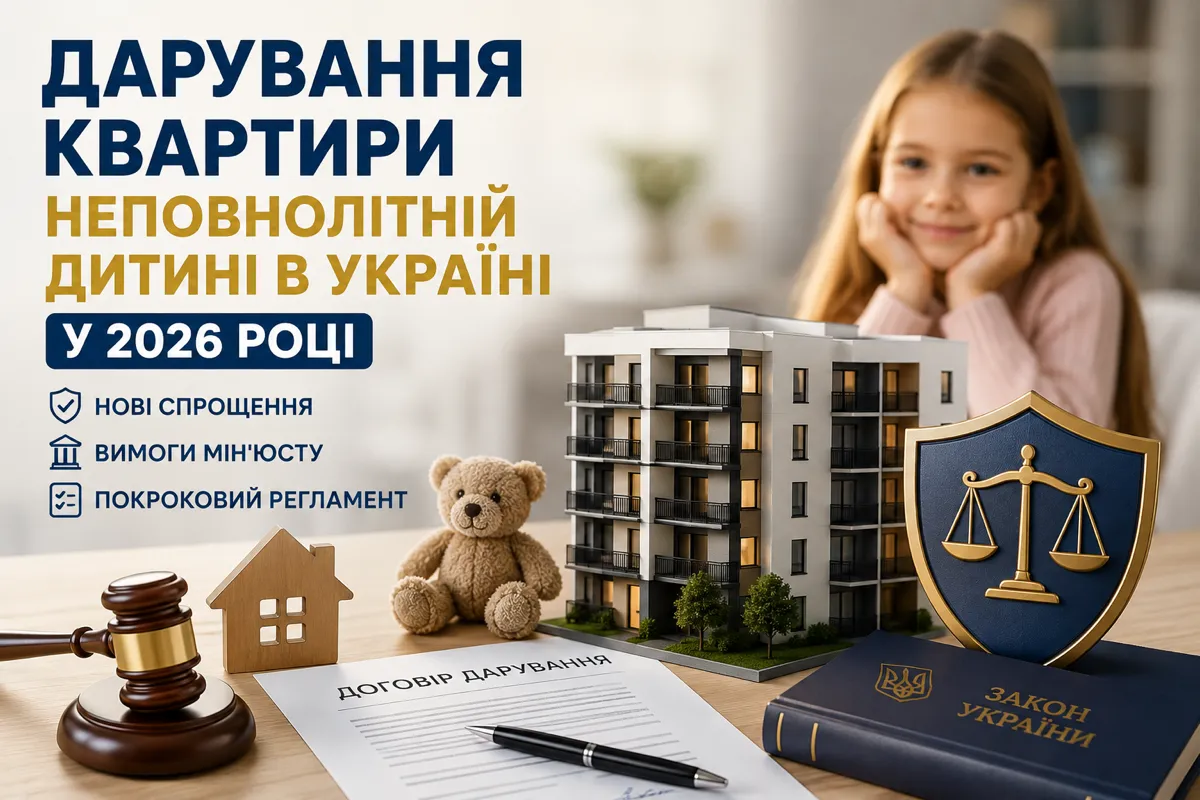 Дарування квартири неповнолітній дитині в Україні 2026 — нові правила та порядок оформлення