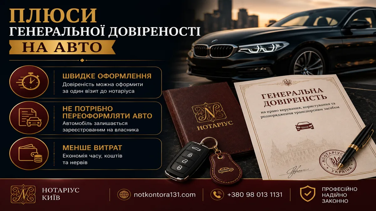 Оформлення генеральної довіреності з правом продажу у приватного нотаріуса в Києві