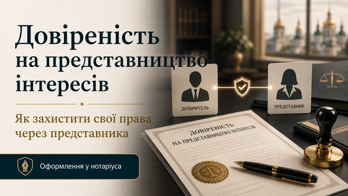 Оформлення довіреності на представництво інтересів у Києві
