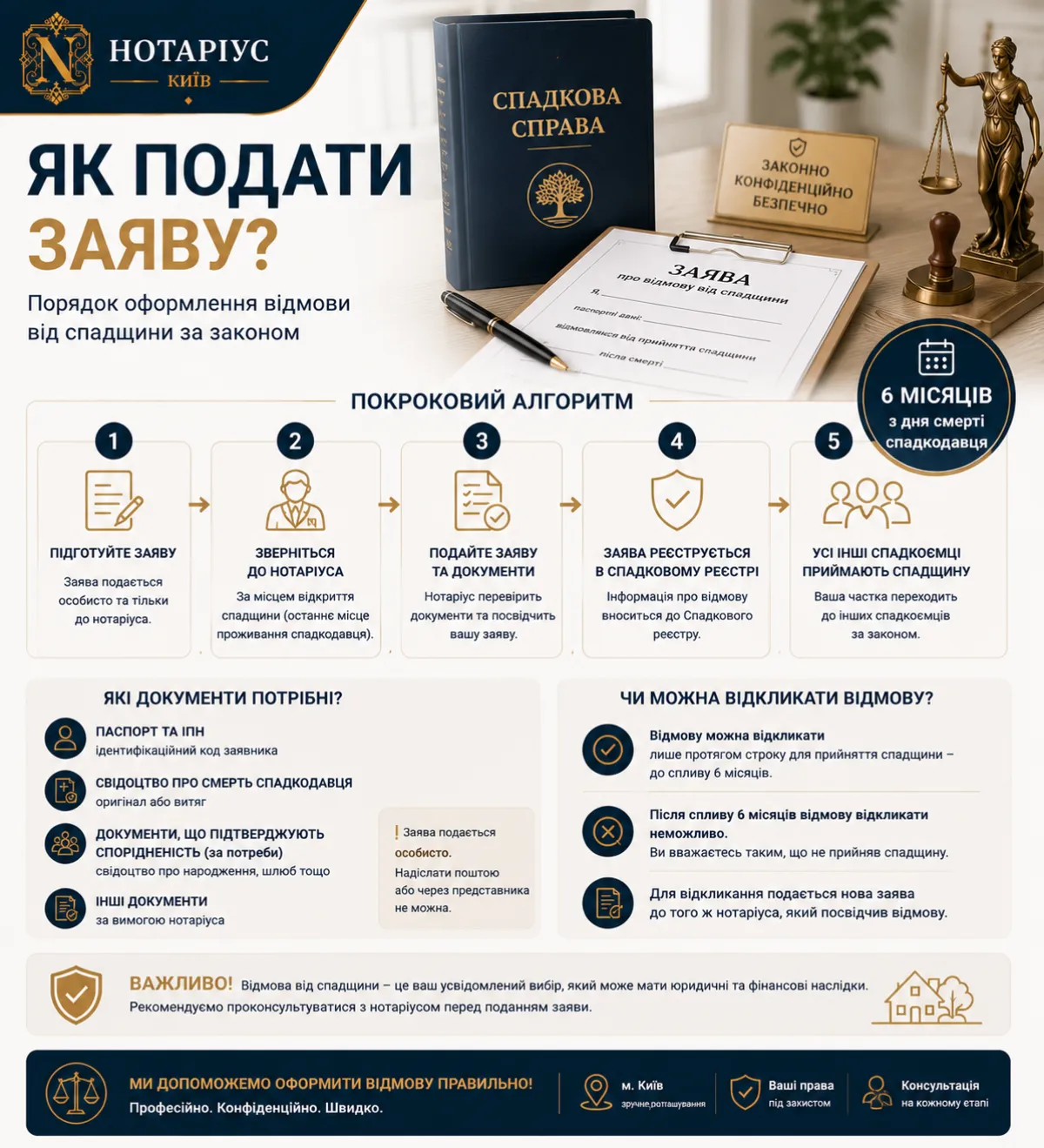 Варіанти відмови від спадщини у нотаріуса в Києві