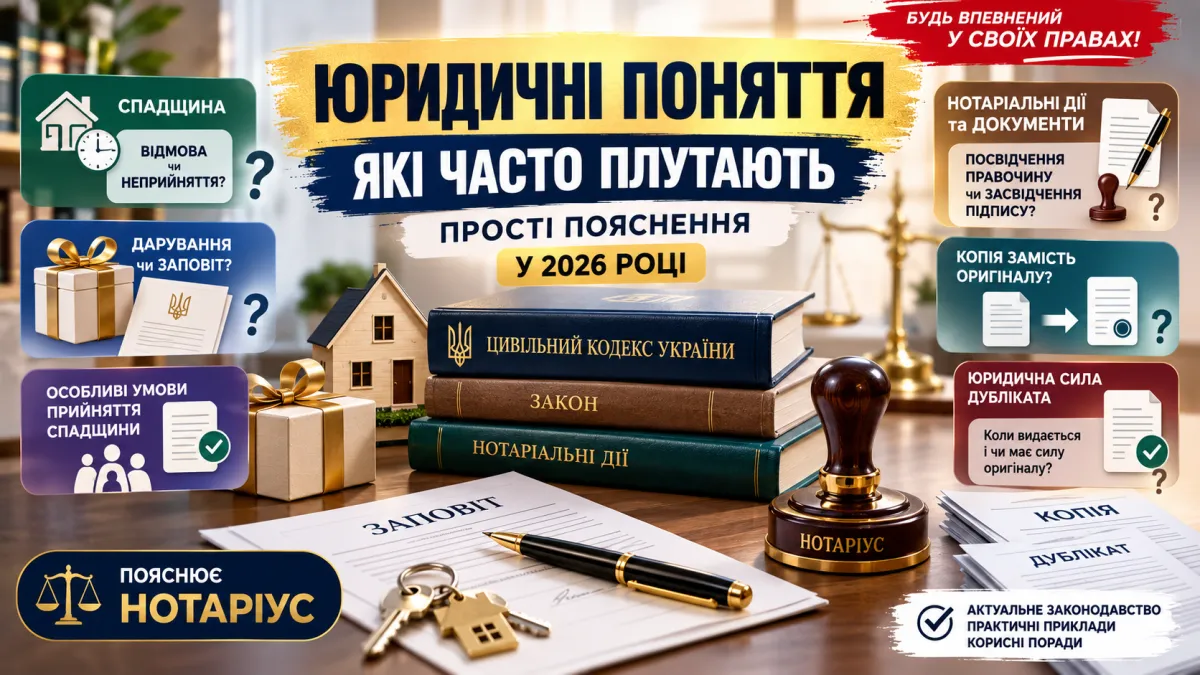 обкладинка статті: Юридичні поняття простими словами: спадщина, заповіт, дарування та нотаріальні документи